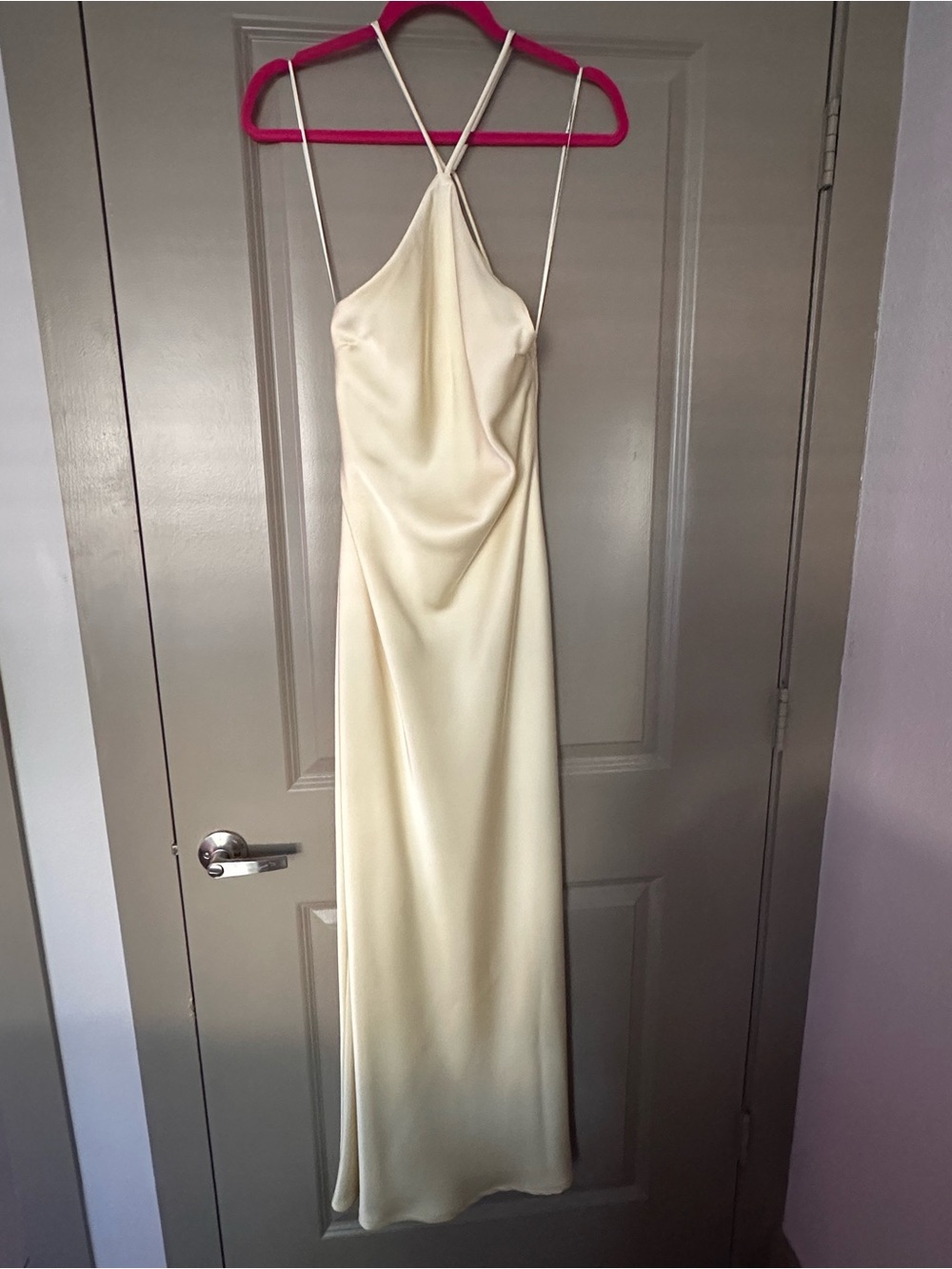 Yellow Satin Formal Dress